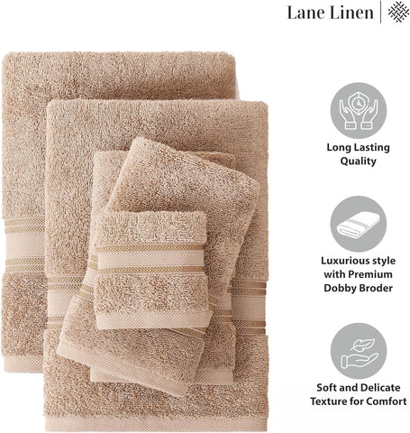 18 Piece 100% Cotton Towel Set 550GSM - Taupe