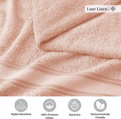 6 Piece Cotton Towel Set 550GSM - Pearl Blush