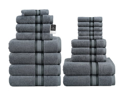 18 Piece 100% Cotton Towel Set 550GSM - Grey