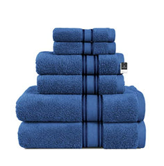 6 Piece Cotton Towel Set 550GSM - Blue Allure