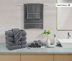 6 Piece Cotton Towel Set 550GSM - Grey