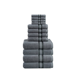 12 Piece 100% Cotton Towel Set 550GSM - Grey