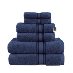 6 Piece Cotton Towel Set 550GSM - Navy