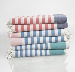 Set of 6 100% Cotton Diamond Turkish Beach Towels  - Multi Pk1